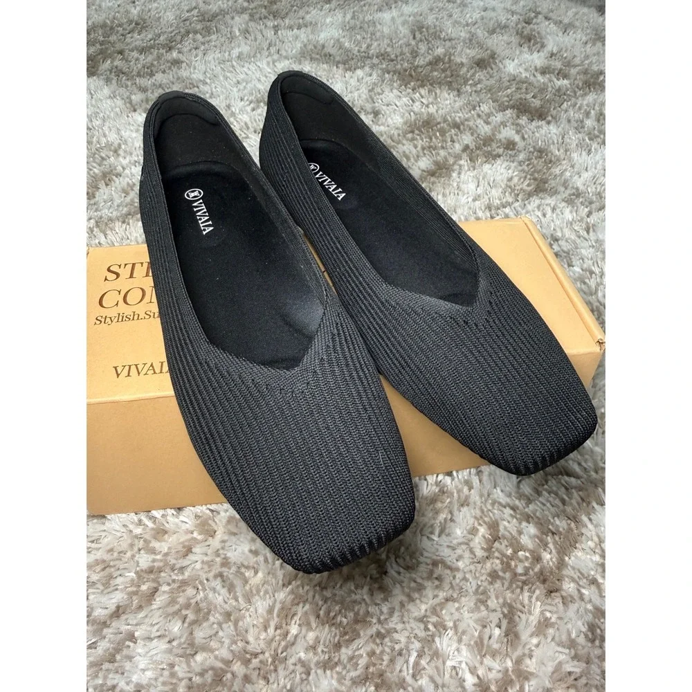 VIVAIA Square-Toe V-Cut Flats (Margot™ 2.0) EU 36/‎ US 5.5-6